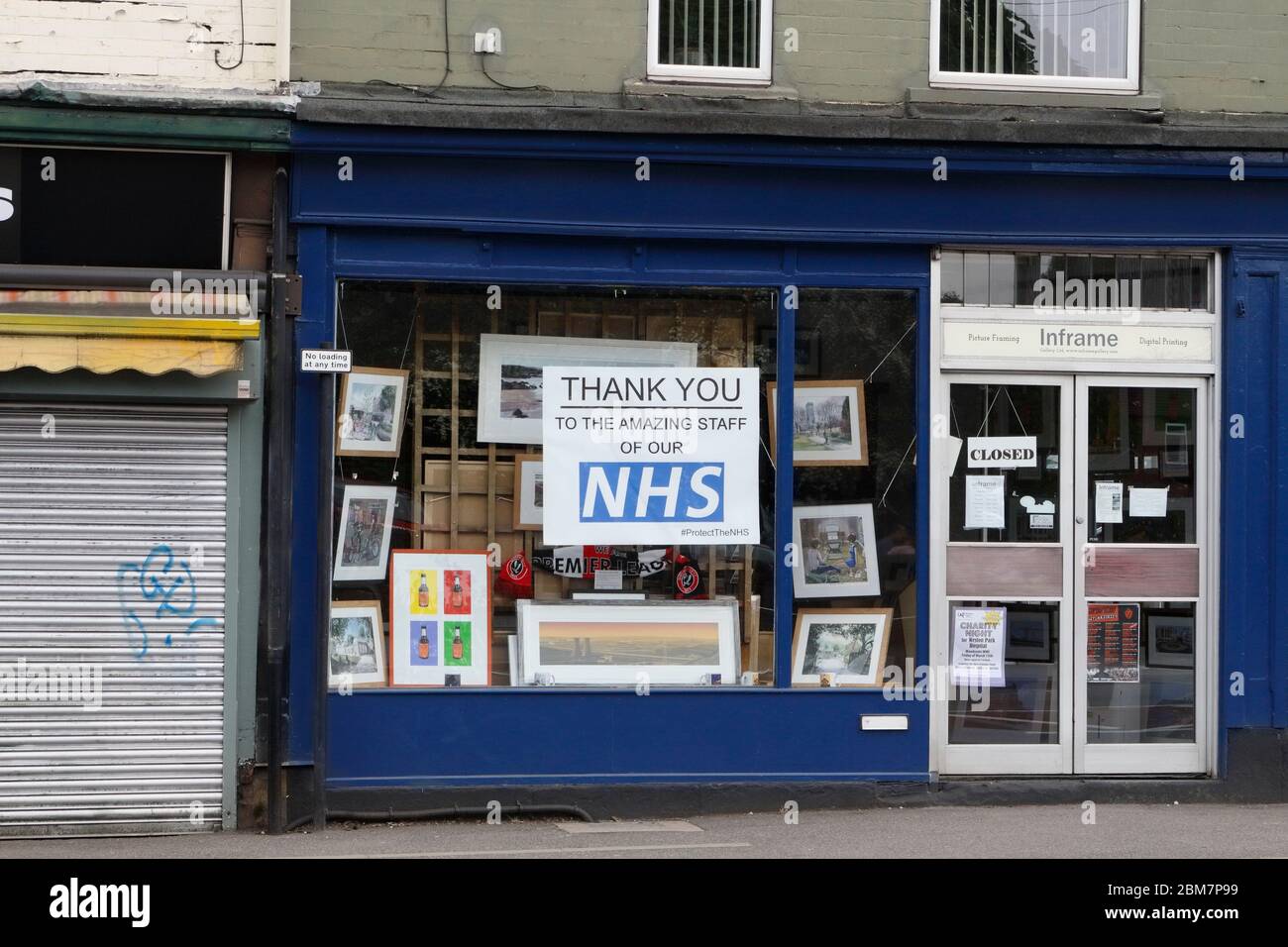 Thank you NHS staff, on shop window, Woodseats Sheffield England UK Stock  Photo - Alamy