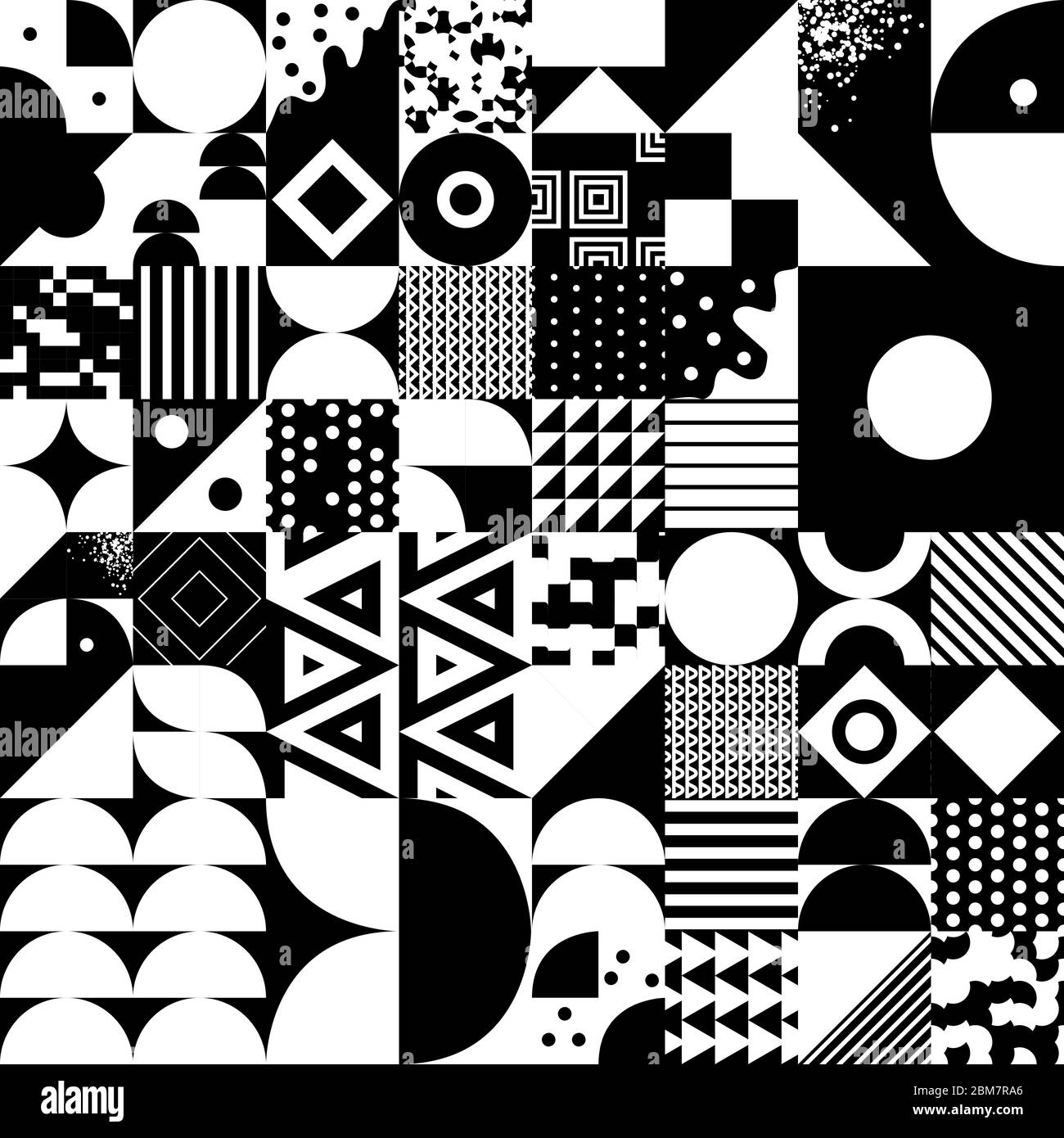 Vintage retro bauhaus style vector seamles pattern Stock Vector