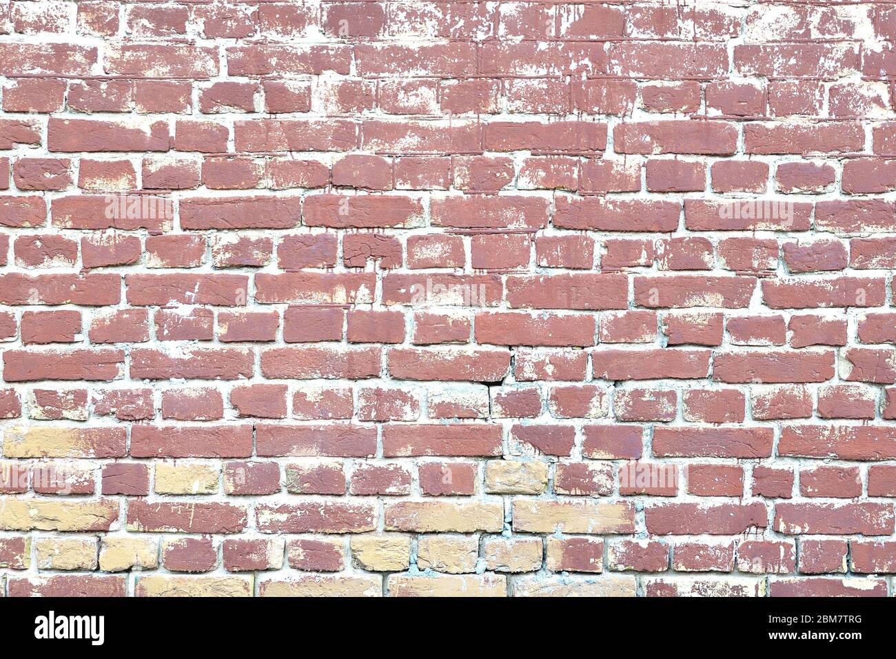 painted brickwork background old heterogeneous texture close-up Stock Photo