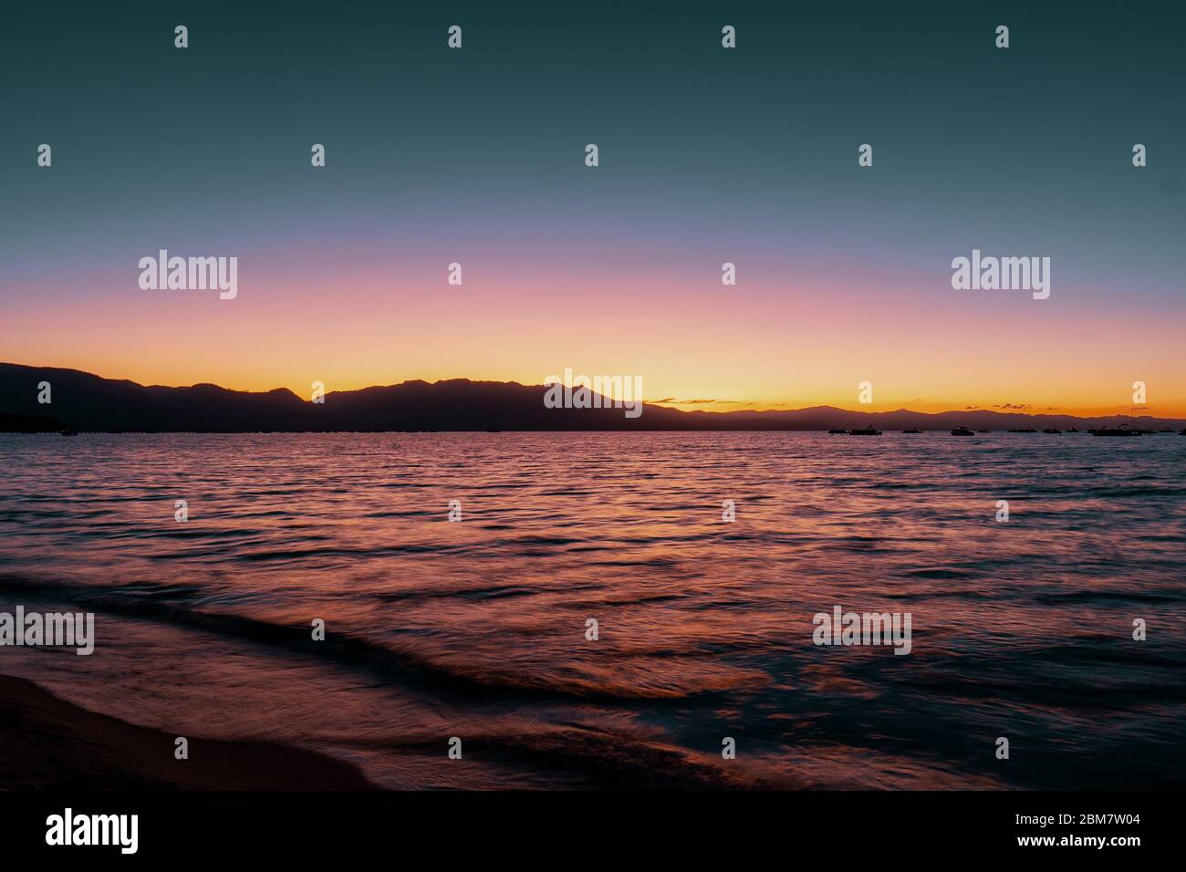 sunset at South Lake Tahoe Stock Photo Alamy