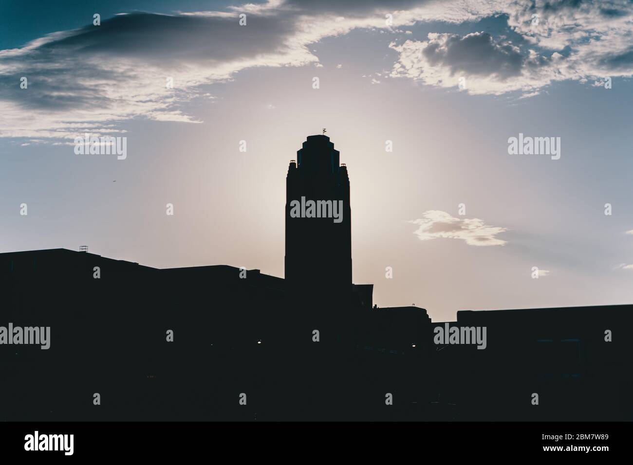 silhouette of building in Las Vegas Stock Photo