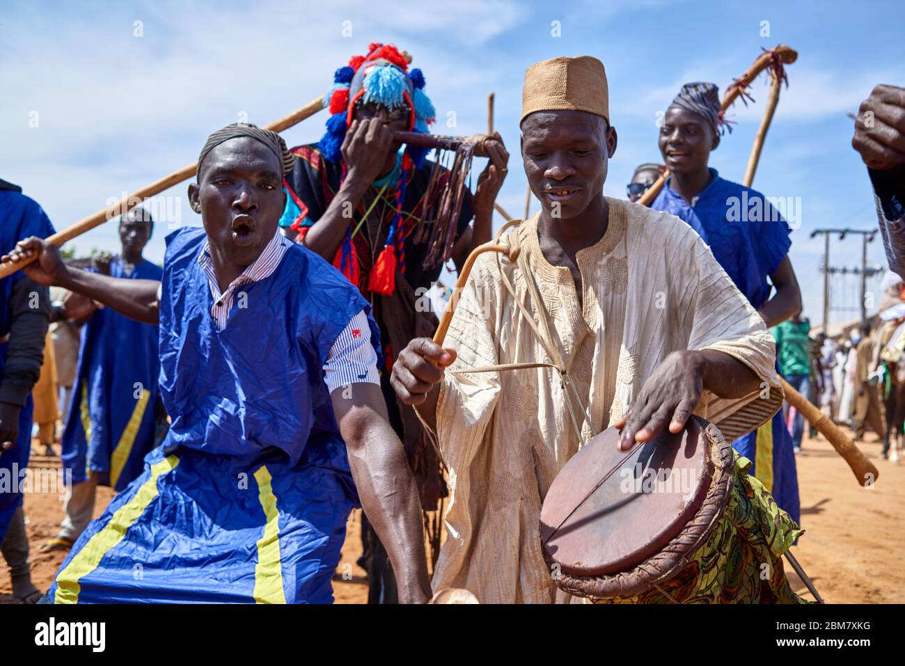 Musicians playing traditional Nigerian instruments during the