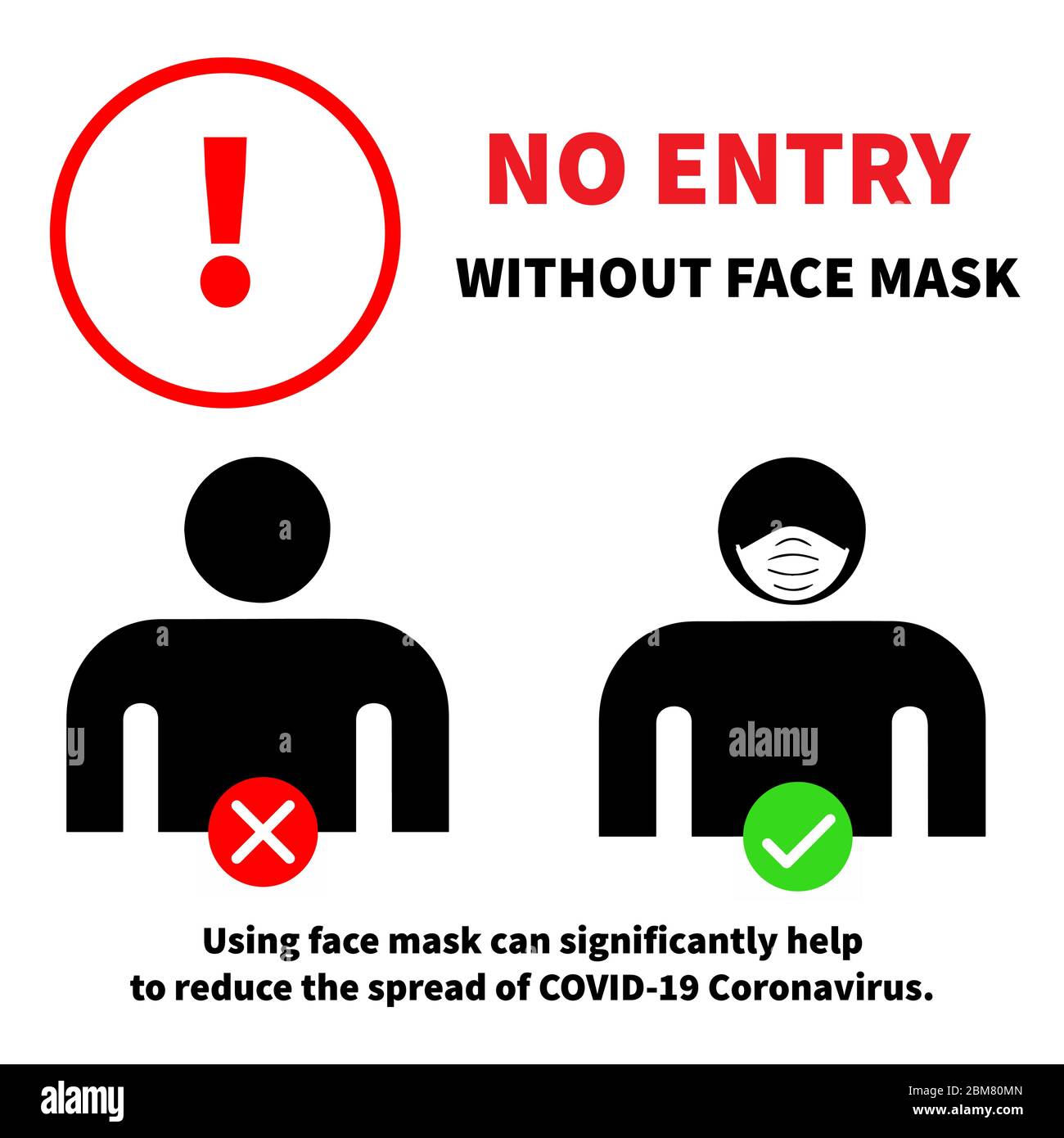 No entry without face mask vector illustration Stock Vector