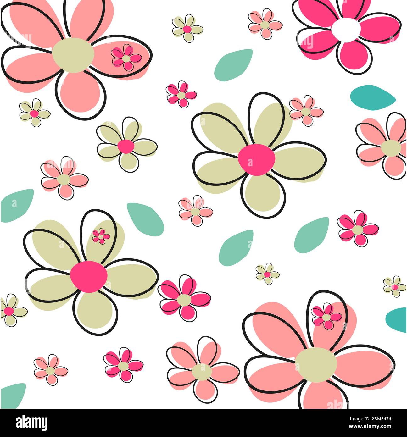 Seamles Summer Flower vector illustration pattern Stock Vector