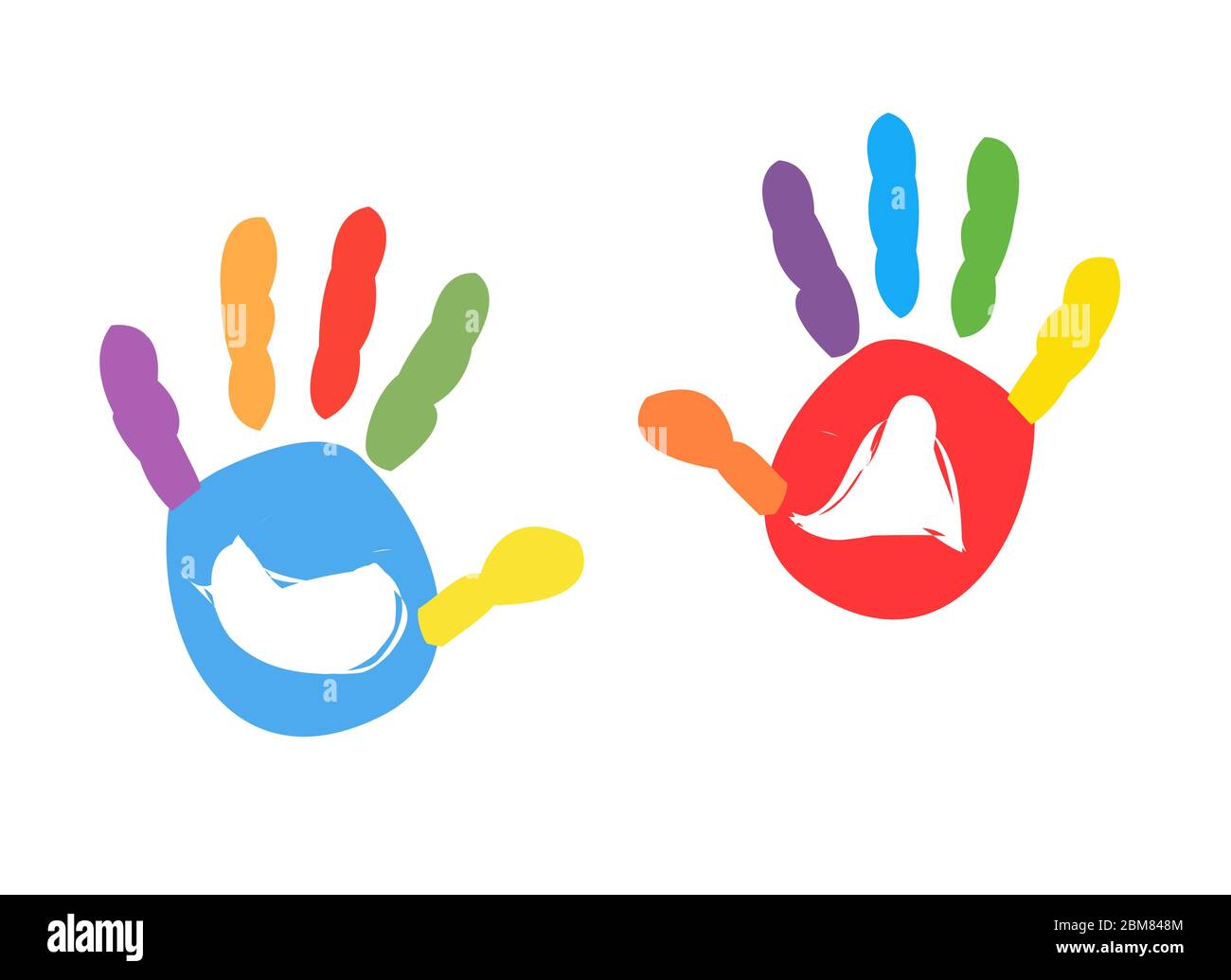 Colorful kids handprint vector illustration Stock Vector Image