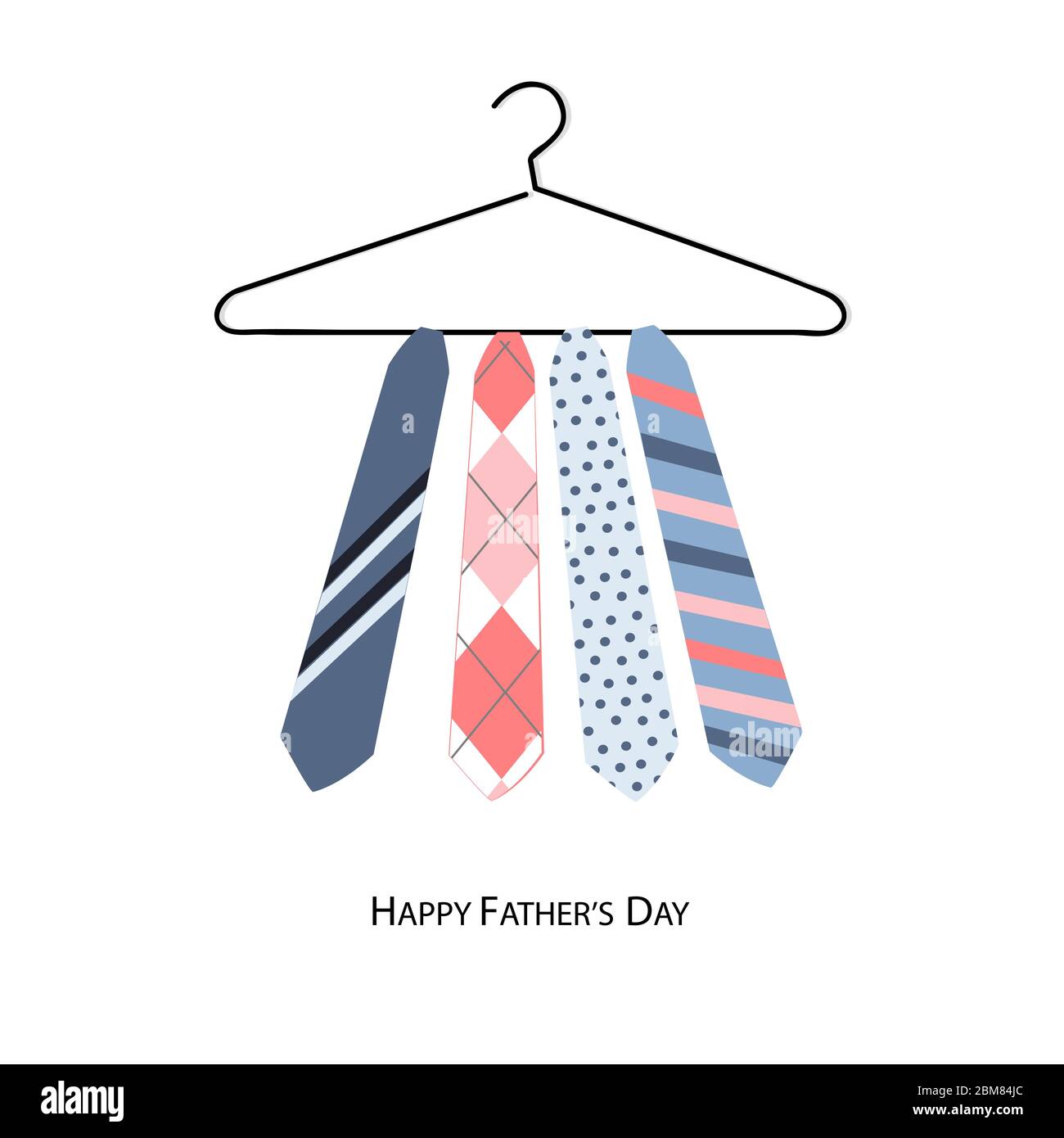 Happy Father's Day greeting card with hanging tie vector Stock Vector ...