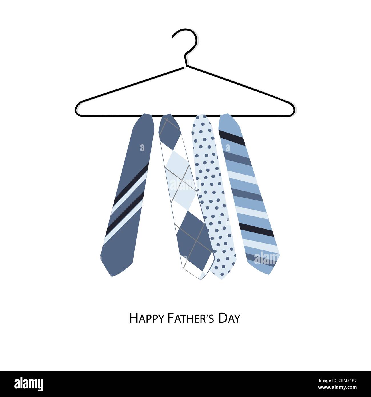 Happy Father's Day greeting card with hanging tie vector background ...