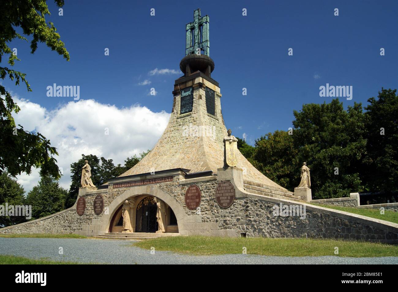 Cairn of Peace - 'Mohila Miru' - Memorial at the 1805 Austerlitz Battlefield of the Napoleonic wars period, Slavkov u Brna, near Brno, Czechia Stock Photo