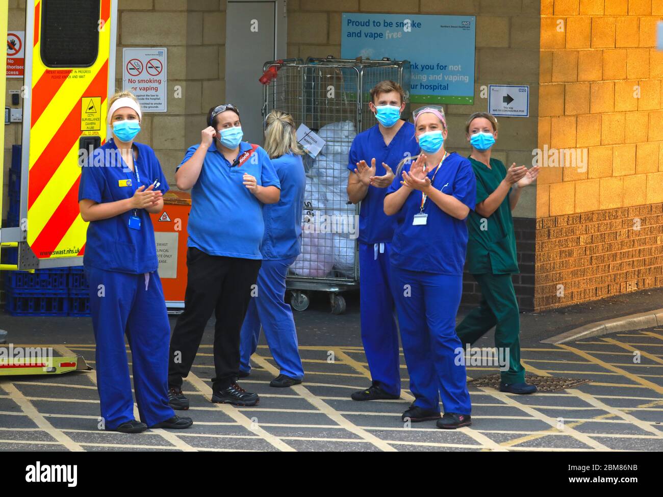 Barnstaple, North Devon, UK. 7th May, 2020. Nurses, cleaners, bus ...