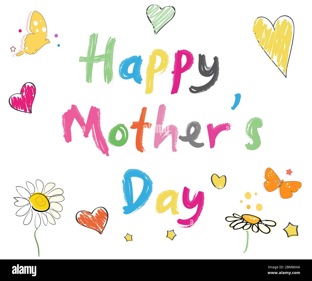 Happy Mother's day greeting card. '' Happy Mother's Day 'doodle ...