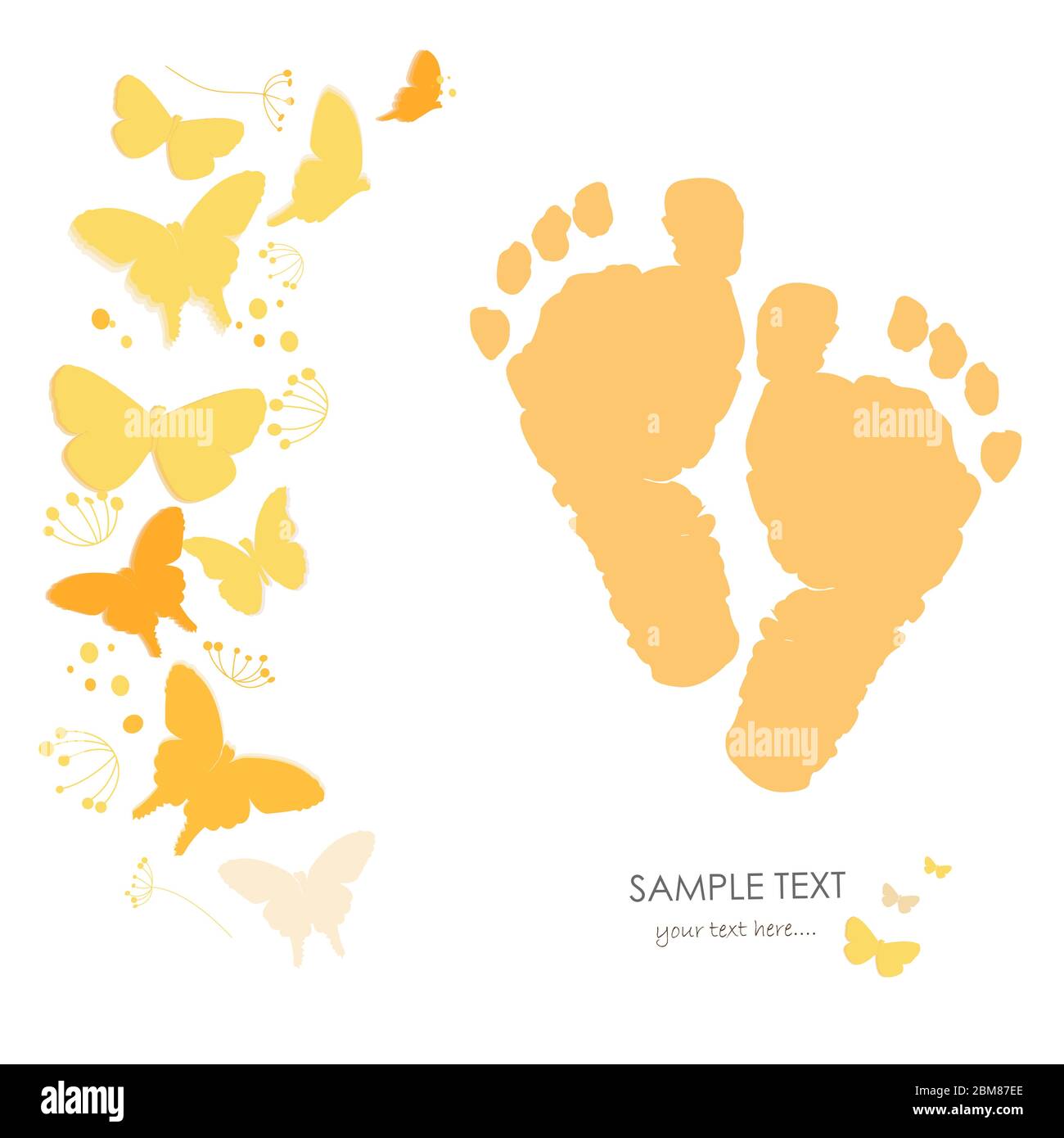 baby feet print yellow