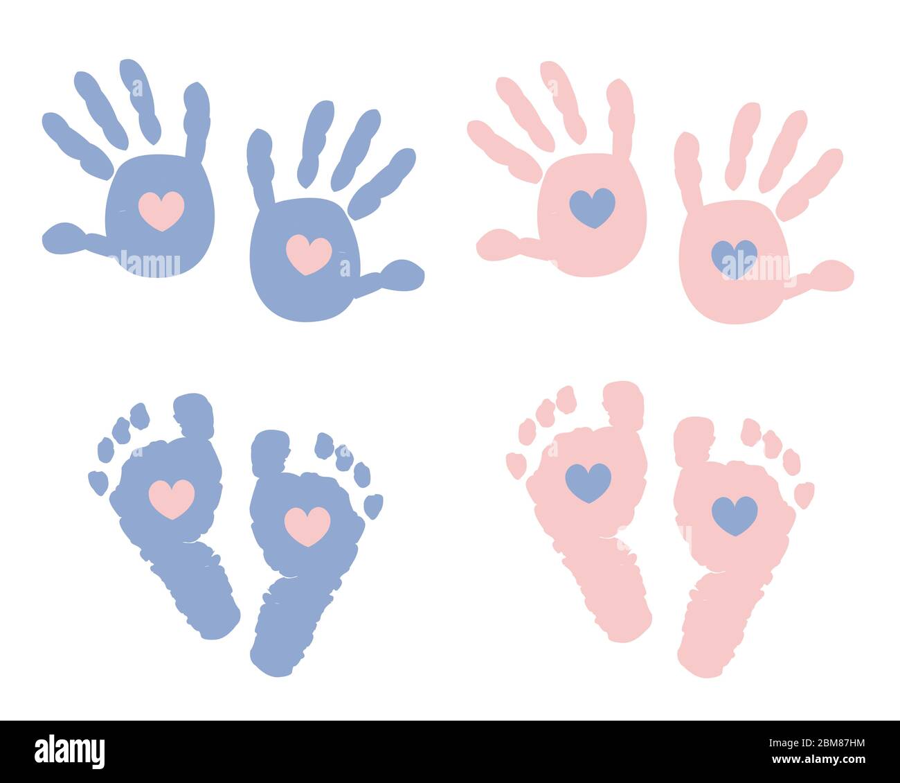 Baby hand and foot print vector Stock Vector Image & Art Alamy