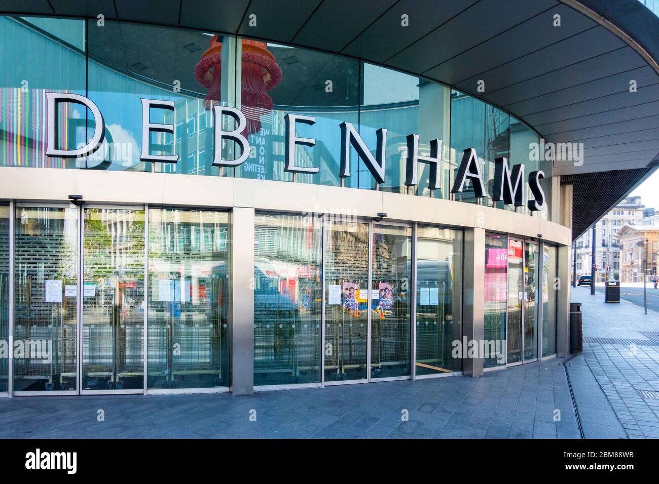 Debenhams department store in Liverpool ONE is as of May 2021 closed and gone out of business Stock Photo