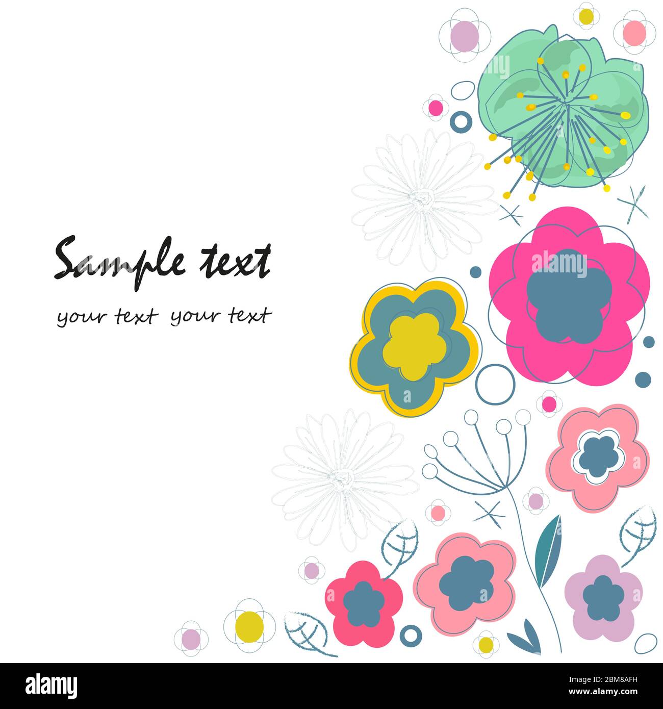 Summer flowers greeting card background vector Stock Vector Image & Art ...