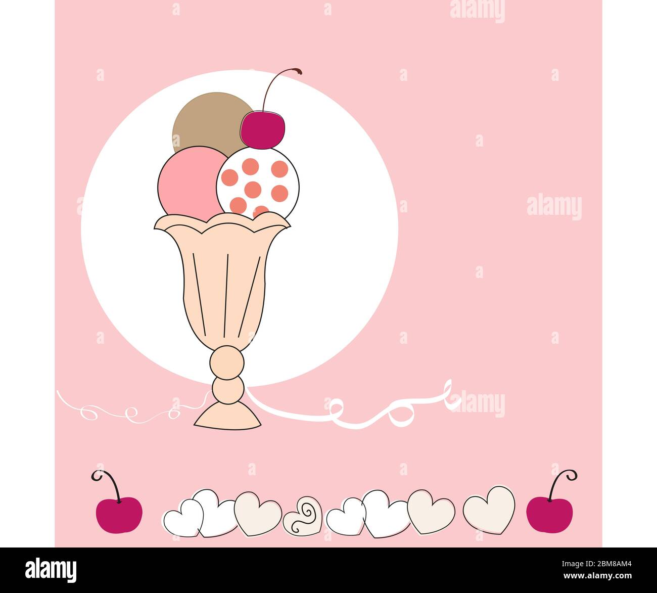 Ice cream vector background with hearts Stock Vector Image & Art - Alamy
