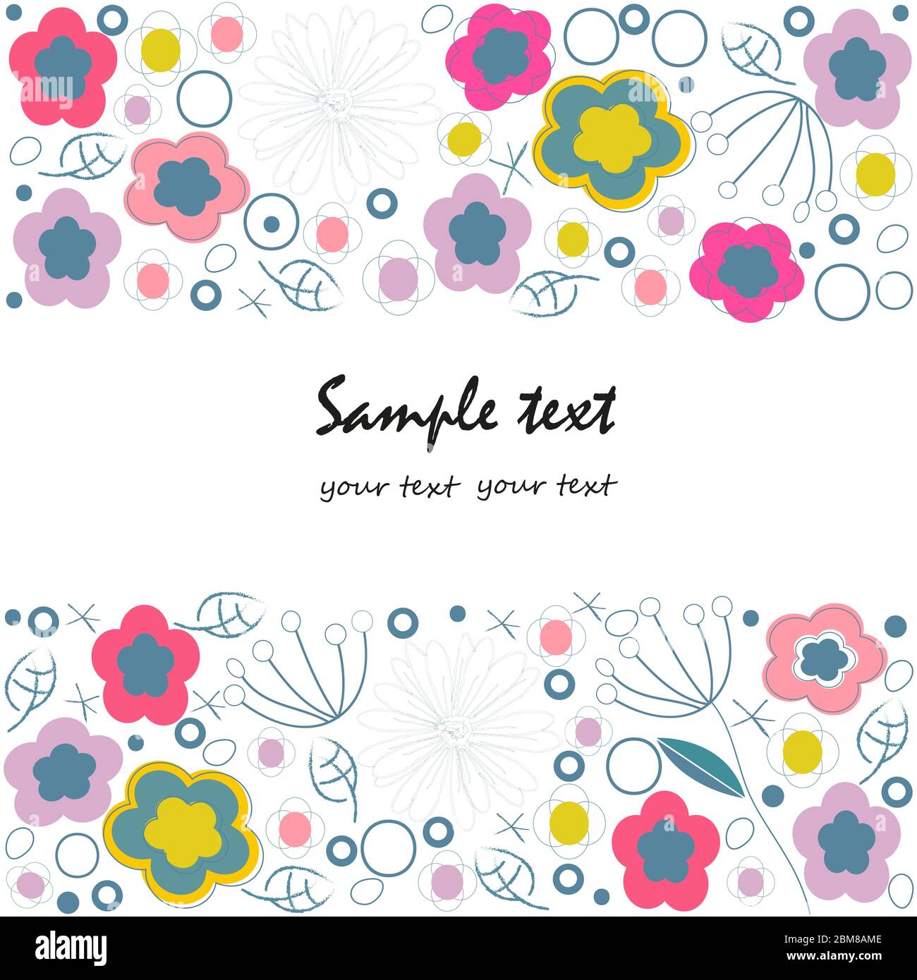Summer flowers greeting card vector Stock Vector Image & Art - Alamy