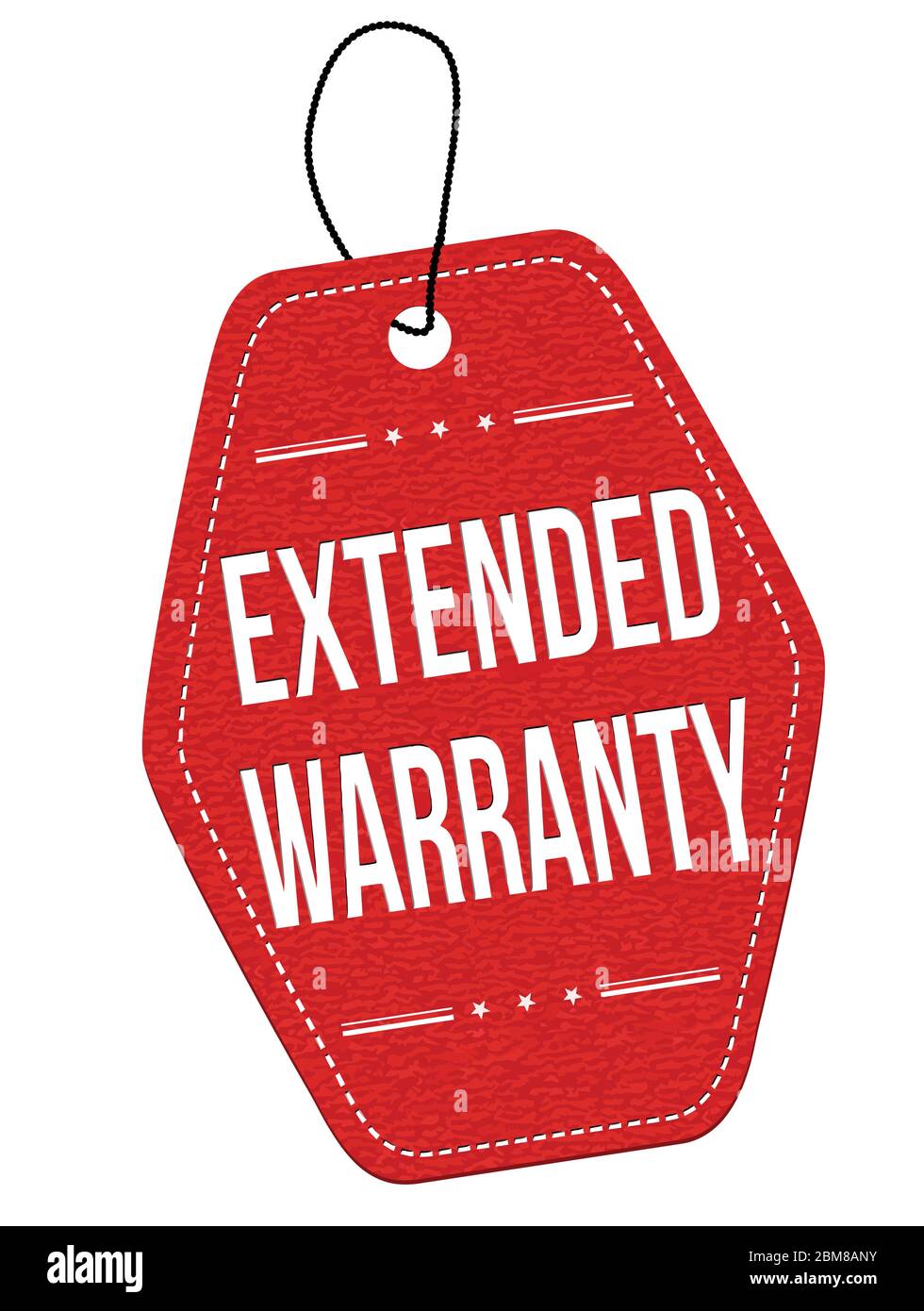 Extended warranty label or price tag on white background, vector