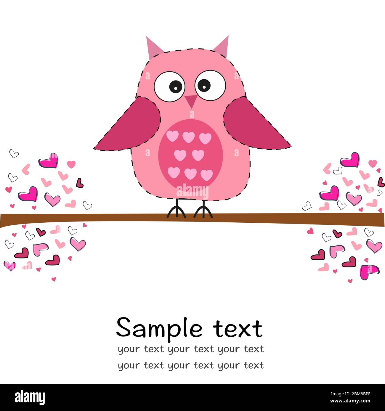 Cute owl with heart baby shower greeting card Stock Vector Image & Art ...