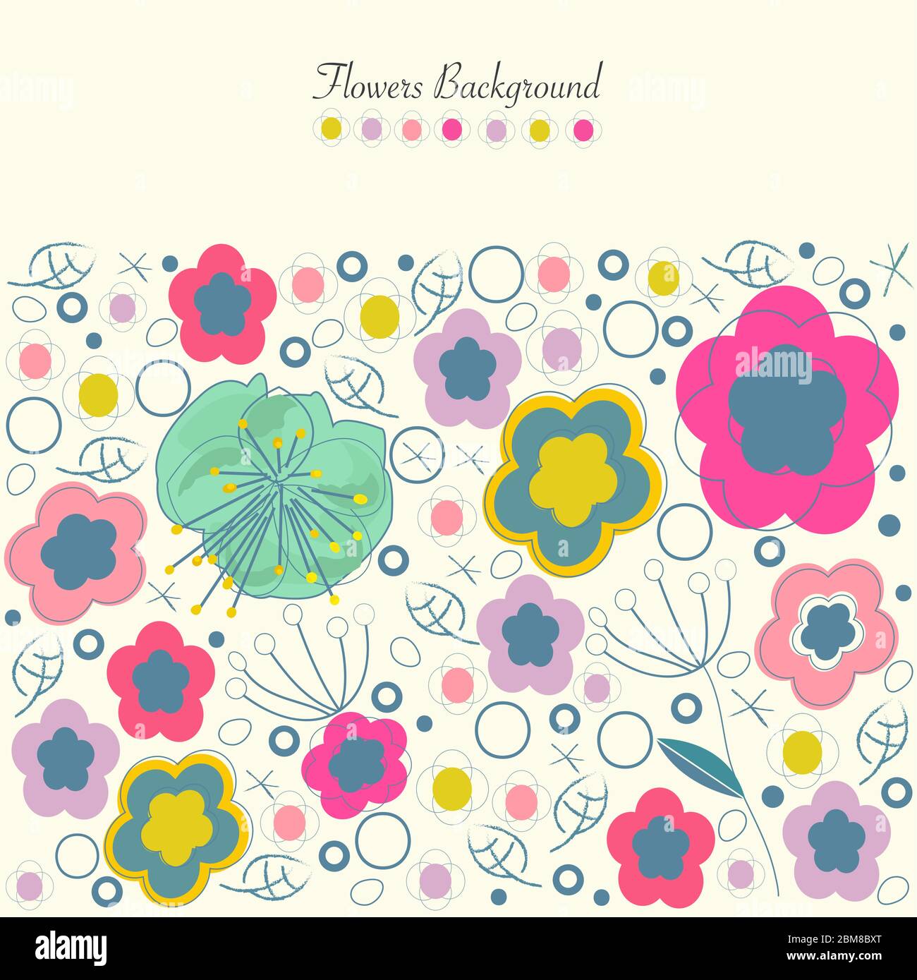 Summer flowers greeting card background Stock Vector Image & Art - Alamy
