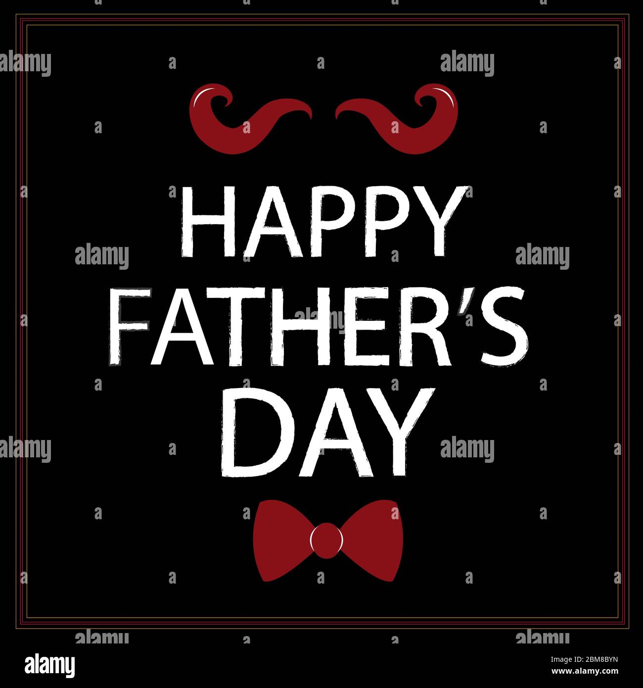 Happy Father's Day card with bow tie and mustache vecto Stock Vector ...