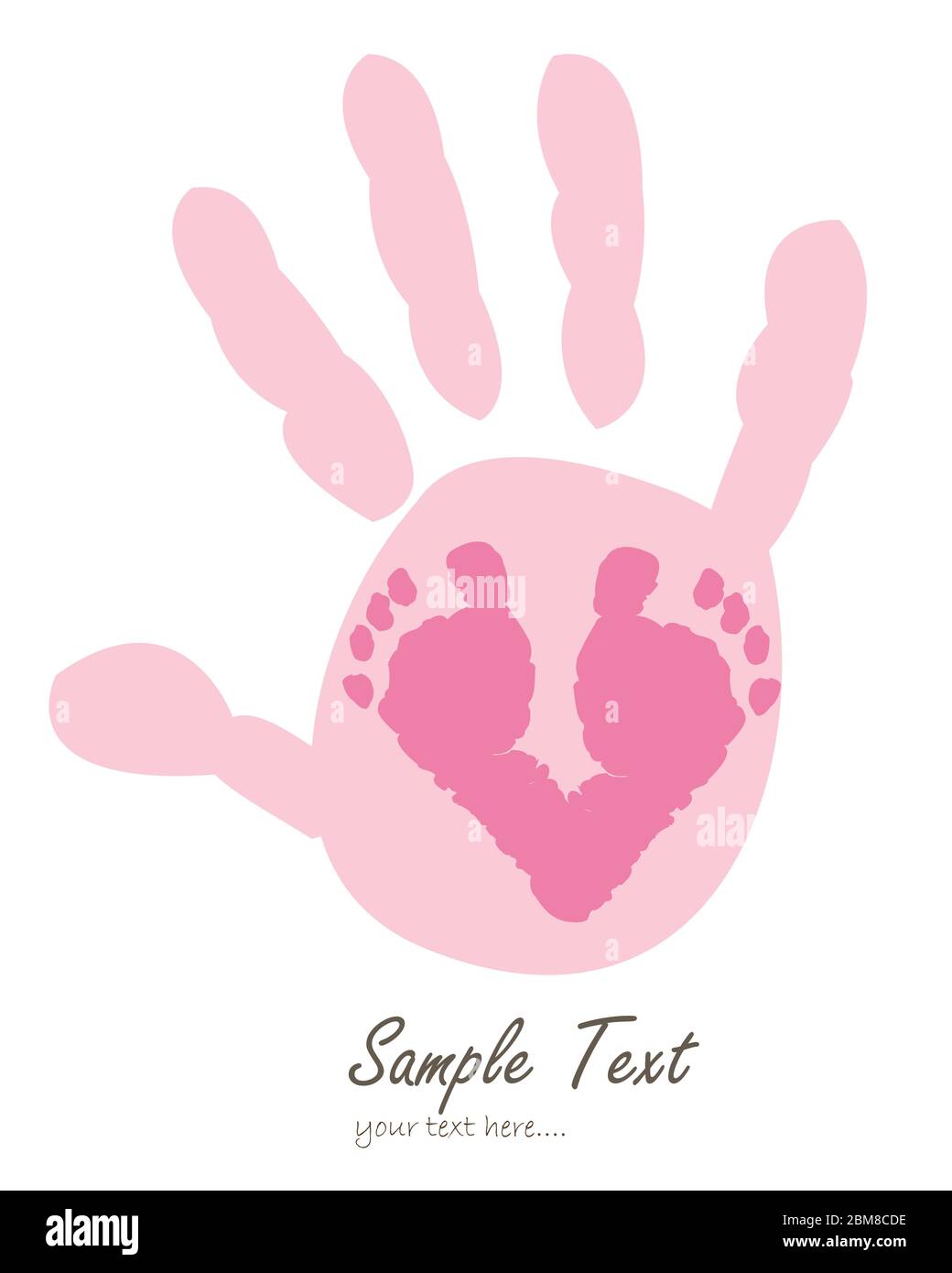Baby hand prints and foot prints vector background Stock Vector Image