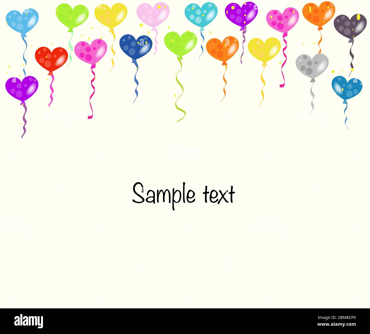 Colorful heart balloons and confetti vector background Stock Vector ...