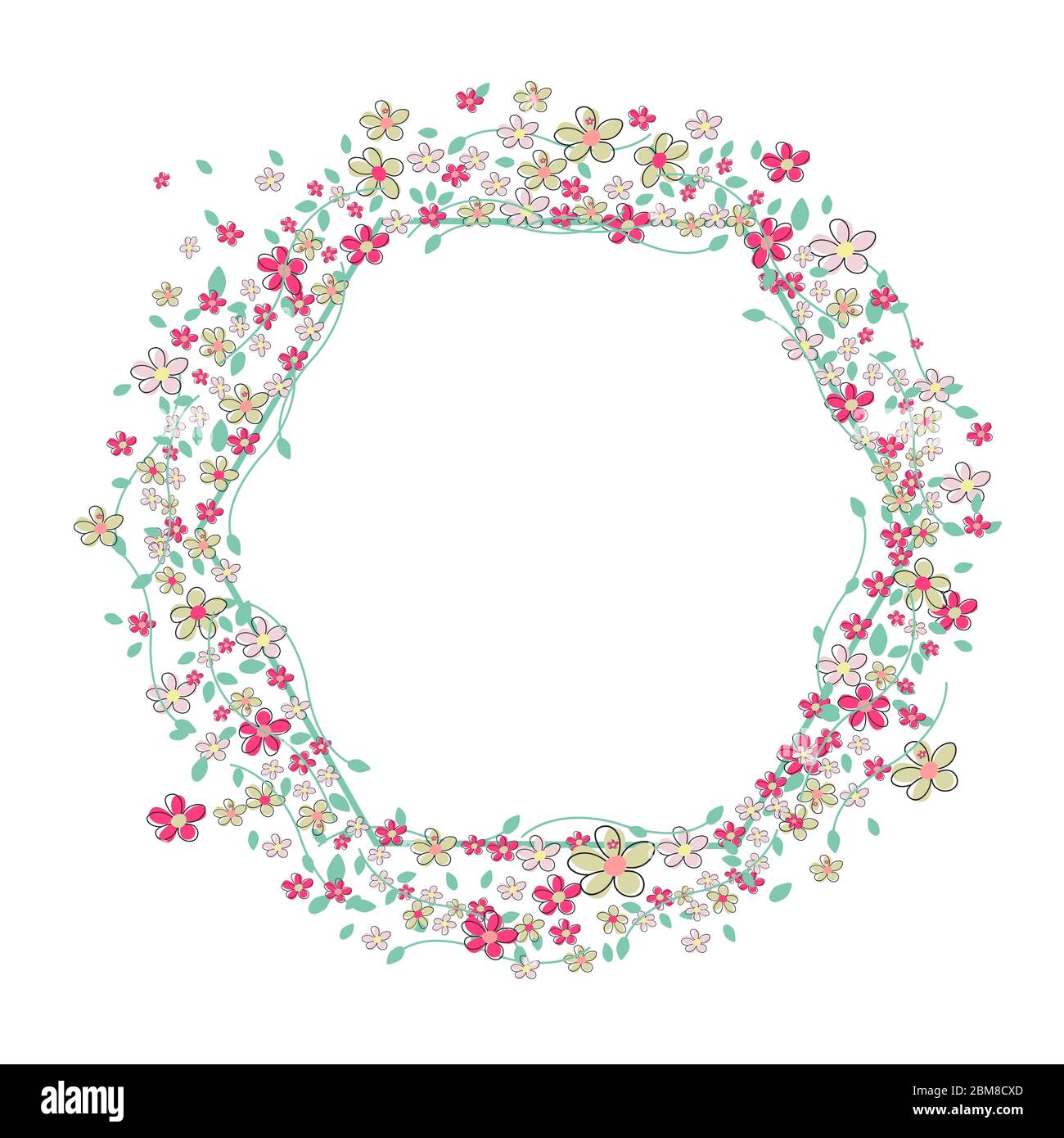 Summer flowers frame vector Stock Vector Image & Art - Alamy