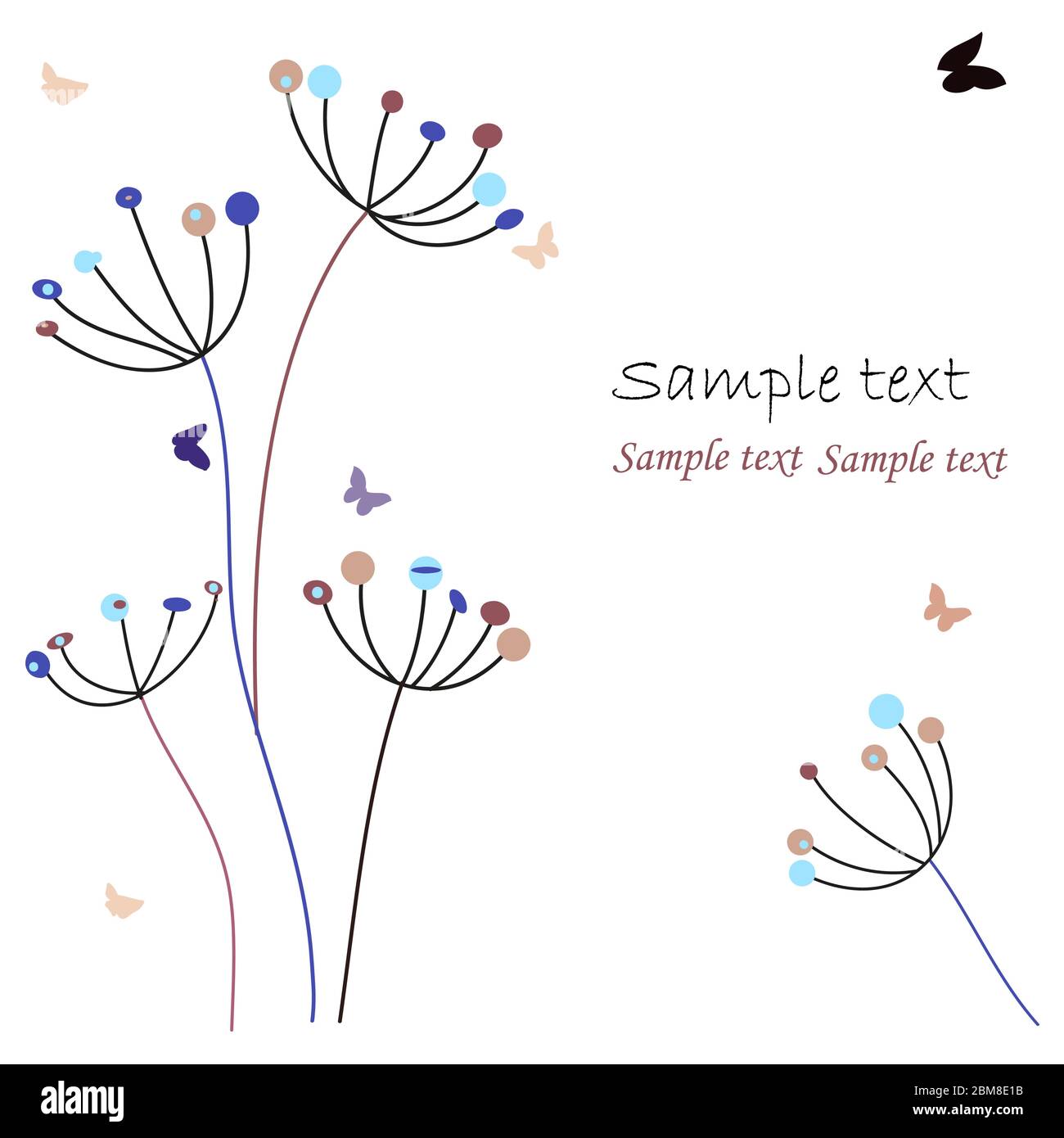Dandelion flower greeting card vector Stock Vector