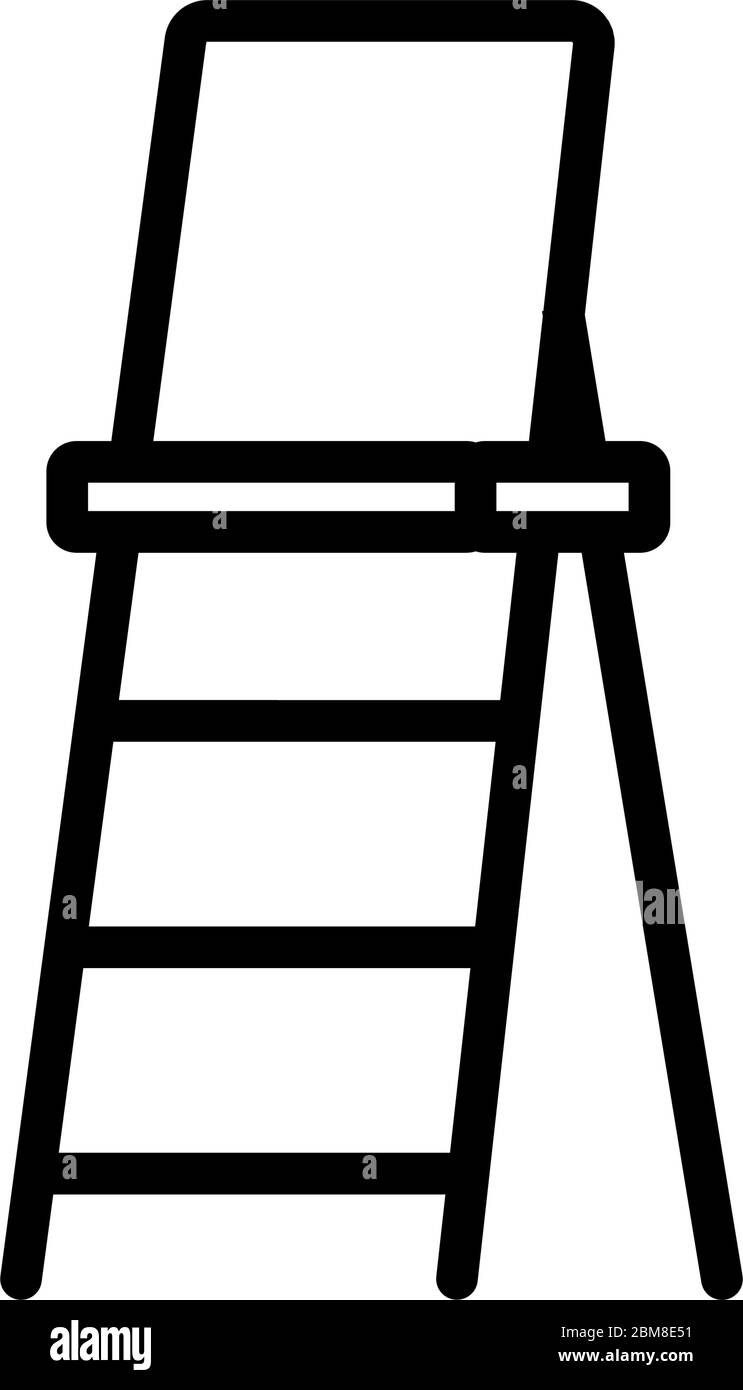 ladder with upper platform icon vector outline illustration Stock Vector