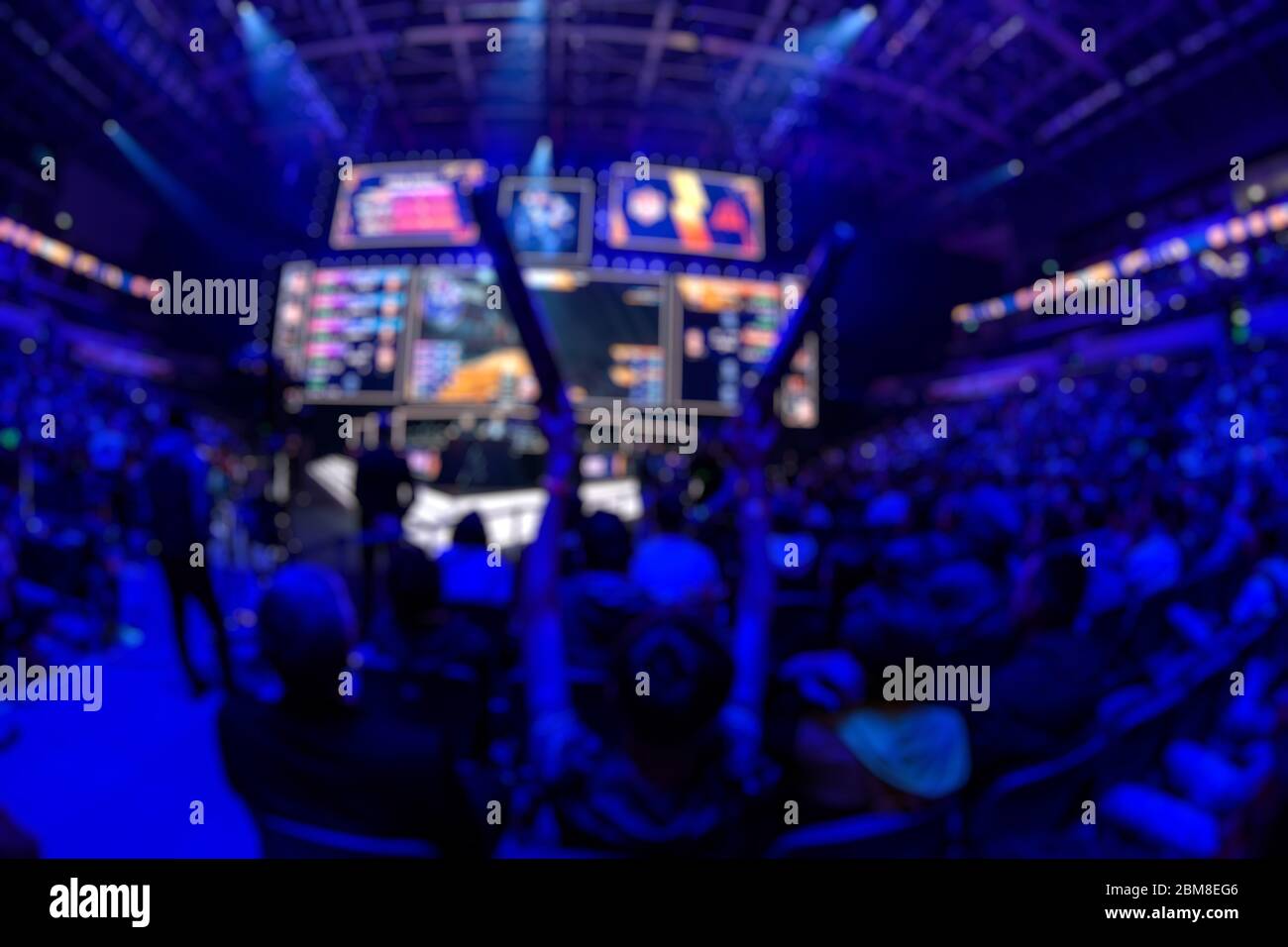 Pretty Esports Fans Blurred background of an esports event - Video games fans cheering for ...