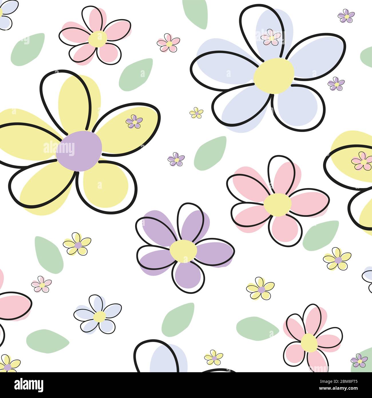 Seamless Flower Vector Background Stock Vector Image & Art - Alamy
