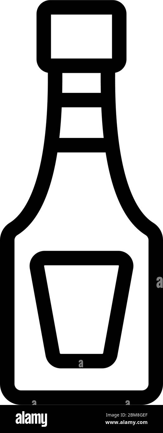 tomato sauce in bottle with lid icon vector outline illustration Stock ...