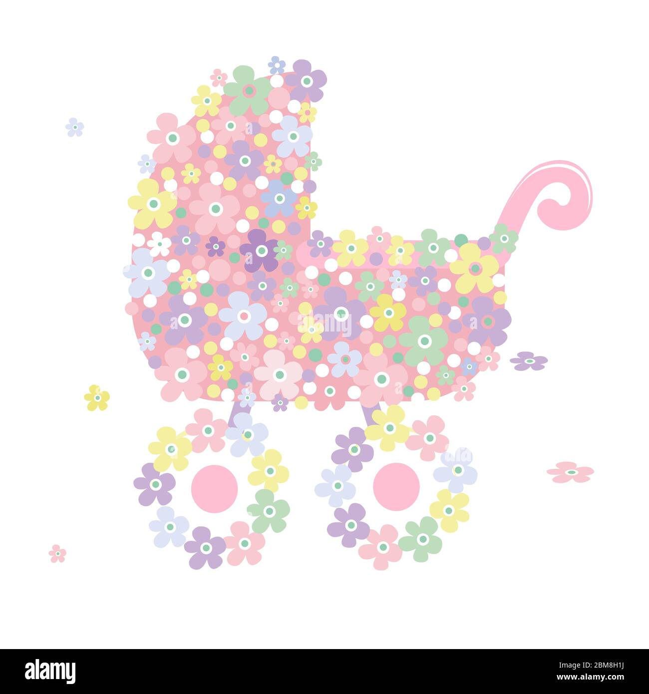 Baby Prem Vector baby flower pram vector Stock Vector Image & Art - Alamy