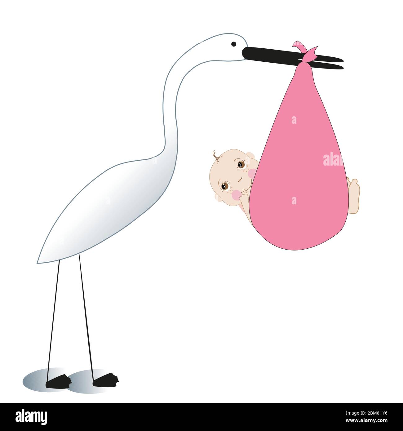 Stork with baby vector Stock Vector Image & Art - Alamy