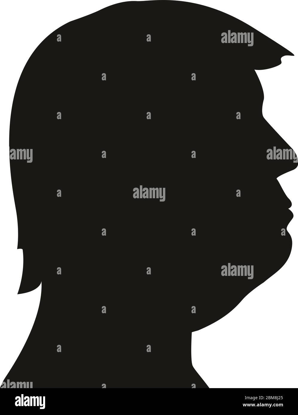 Donald Trump black silhouette portrait, US president, vector illustration Stock Vector