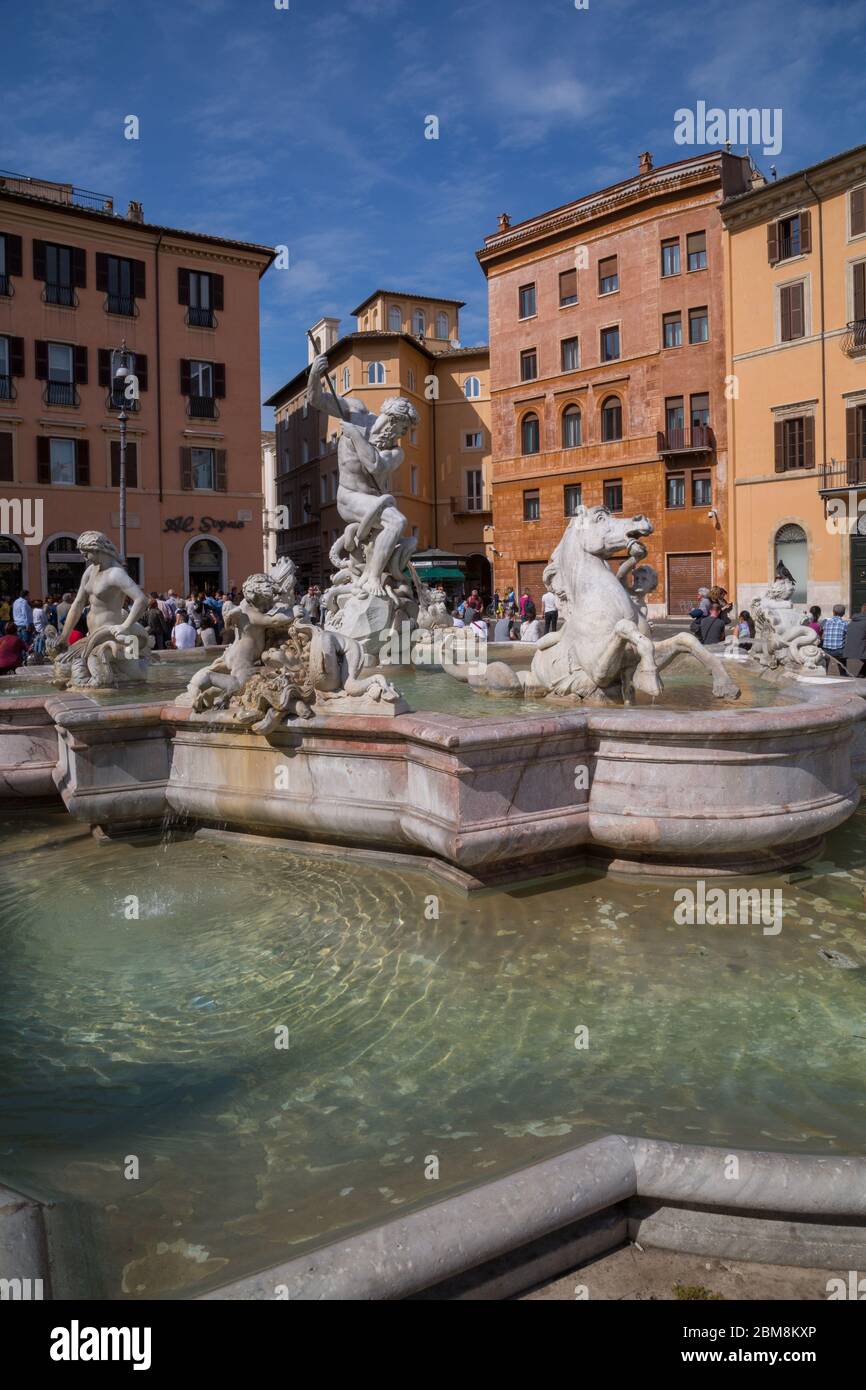 View of Piazza Navona, Rome, Latium, Italy, Europe Stock Photo