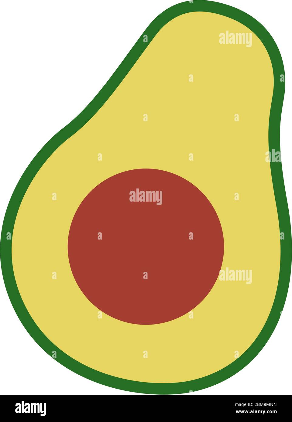 Isolated avovado cut icon Stock Vector