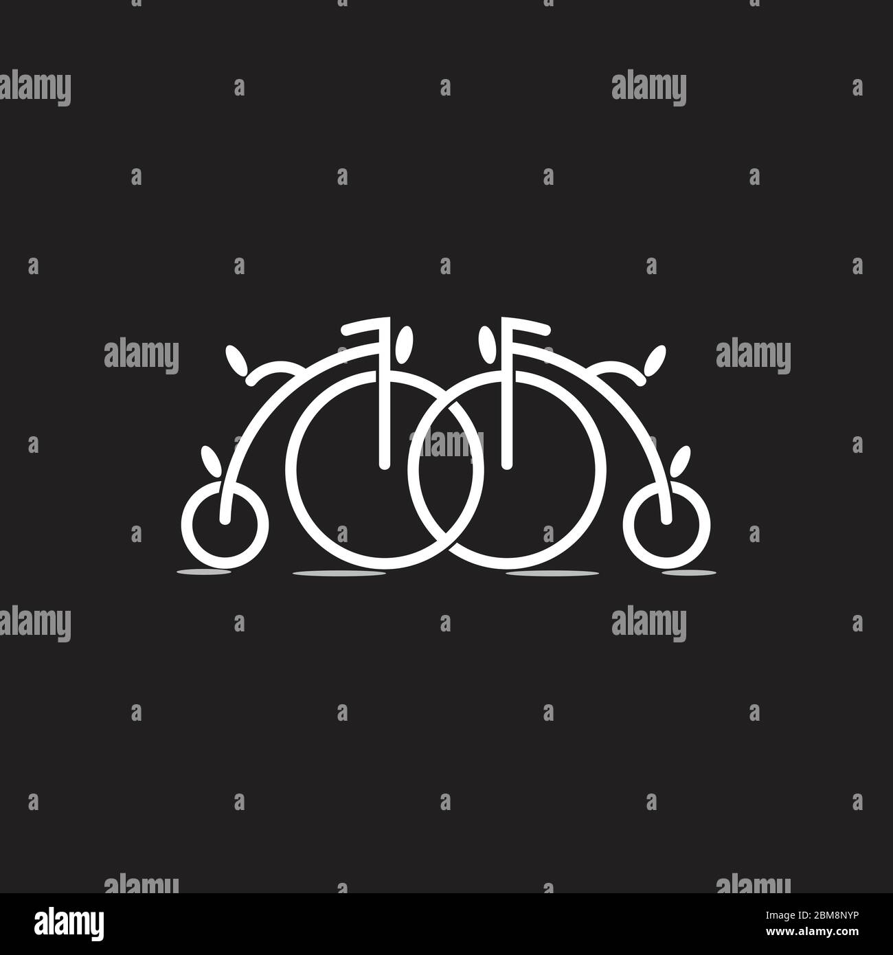 linked old bike symbol decoration vector Stock Vector