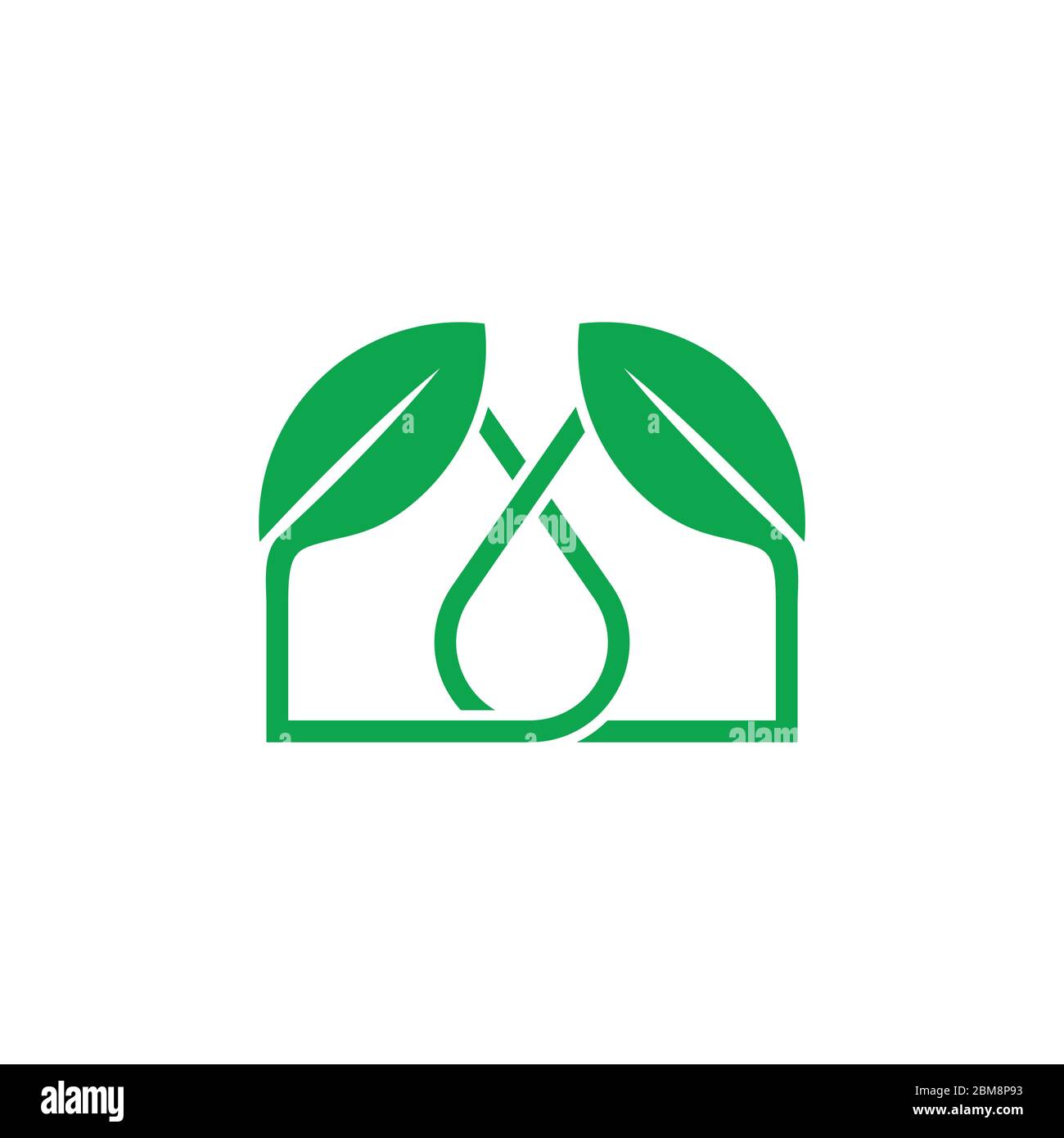 simple linked leaf home shape logo vector Stock Vector