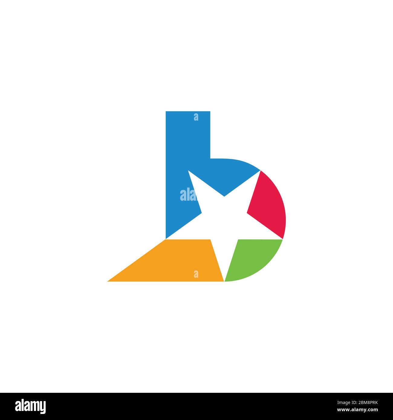 letter b star geometric colorful simple motion logo vector Stock Vector