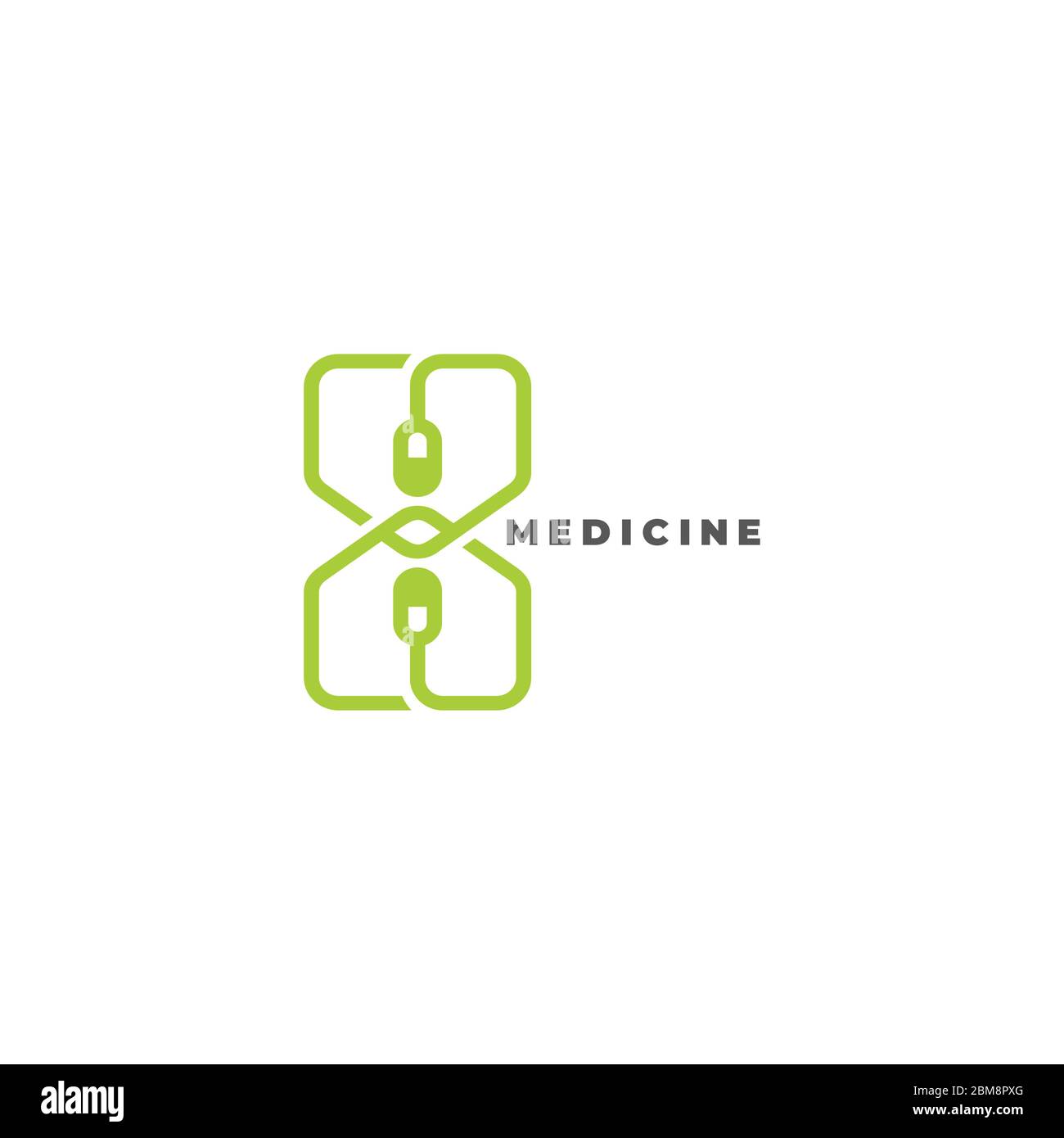 linked chain overlapping line capsule medicine symbol logo vector Stock Vector