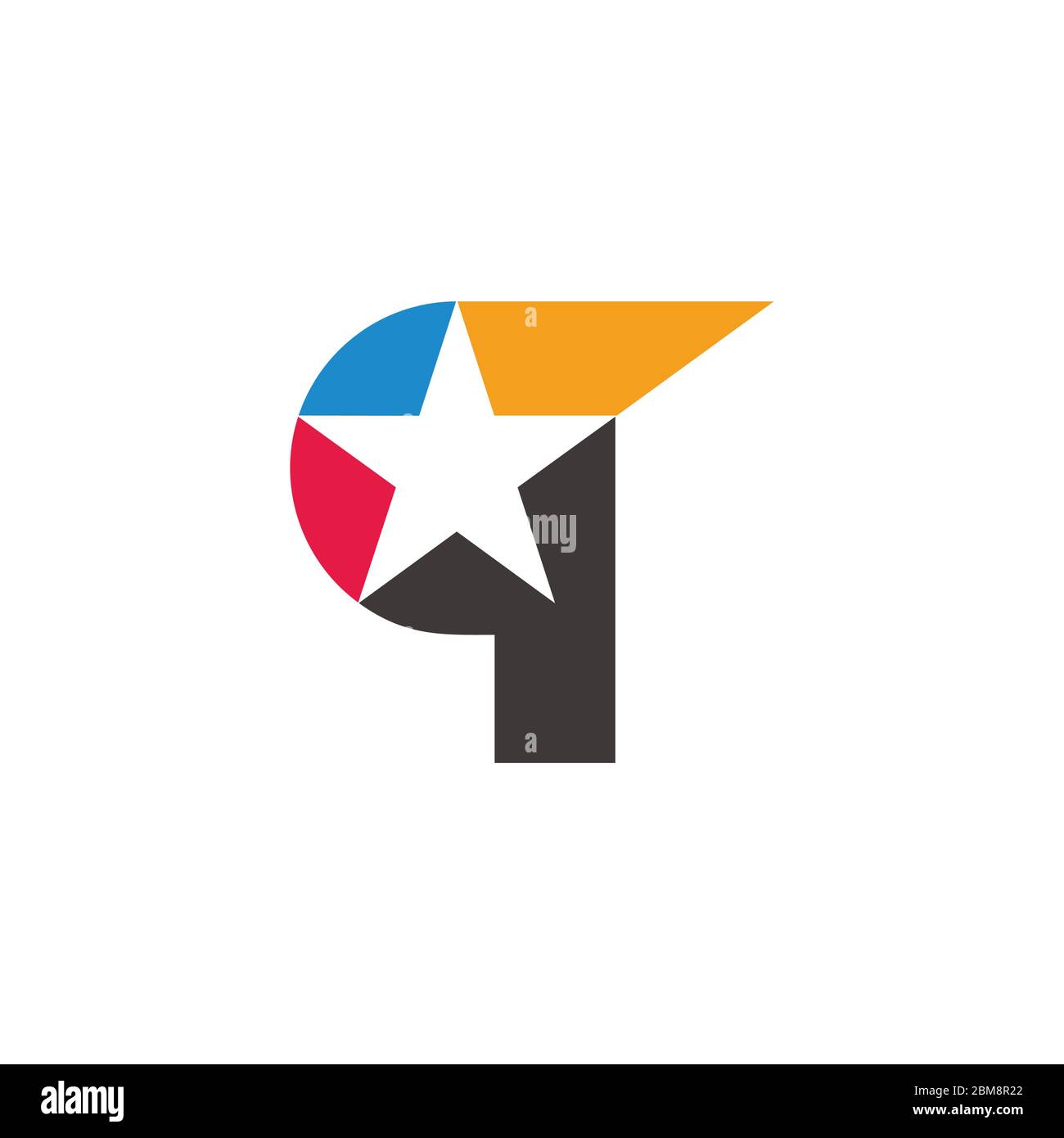letter q star geometric simple motion logo vector Stock Vector