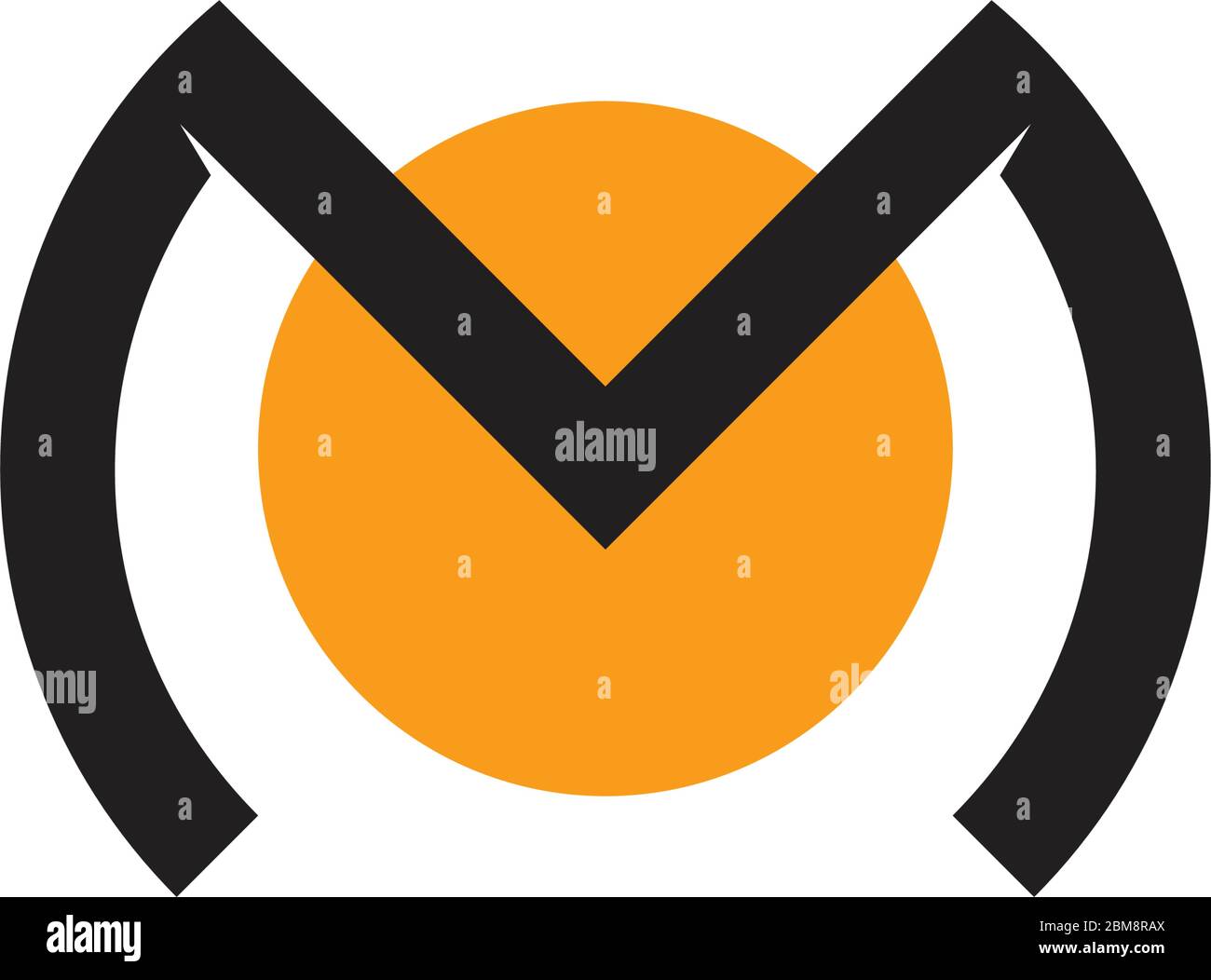 letter mo circle design logo vector Stock Vector