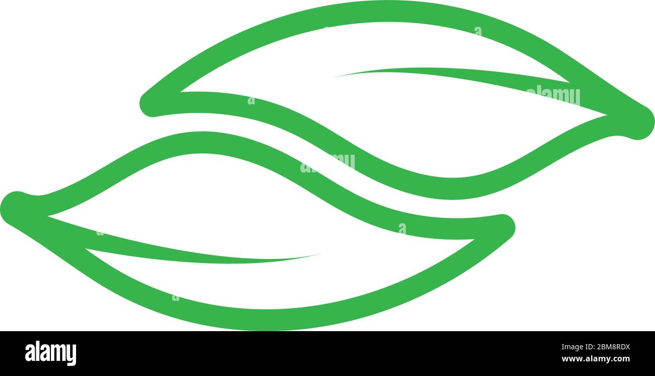linked curves leaf nature symbol logo vector Stock Vector