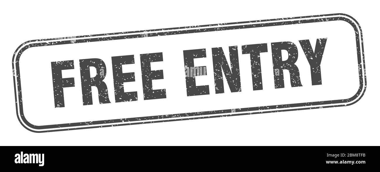 free entry stamp. free entry square grunge sign. label Stock Vector