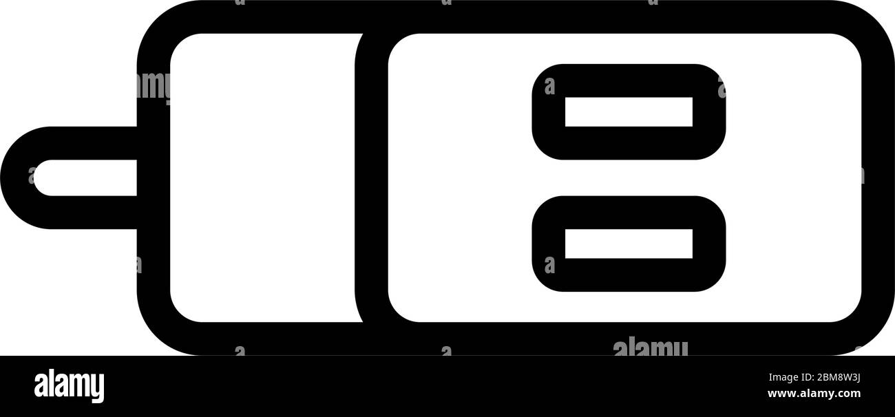 square power unit with two charging slots icon vector outline ...
