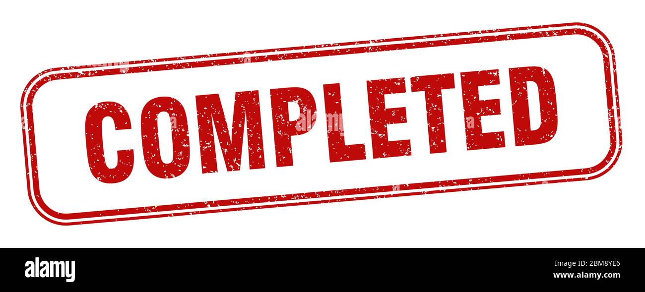 completed stamp. completed square grunge sign. label Stock Vector Image ...