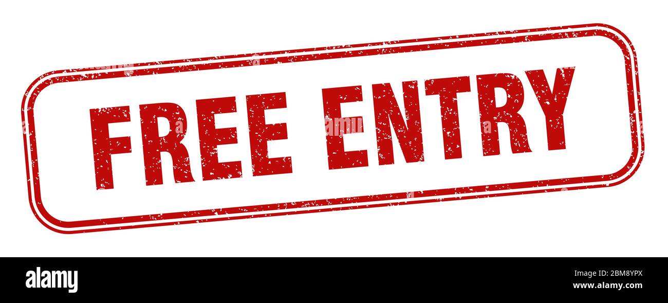 free entry stamp. free entry square grunge sign. label Stock Vector