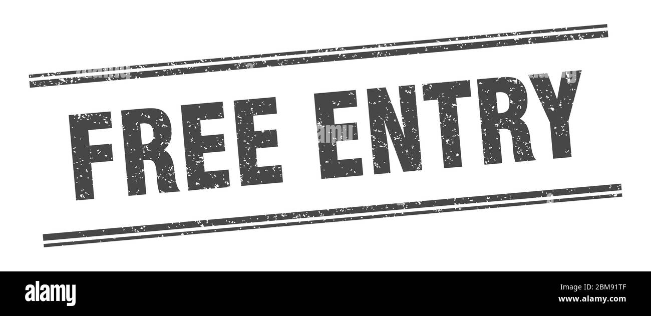 free entry stamp. free entry label. square grunge sign Stock Vector