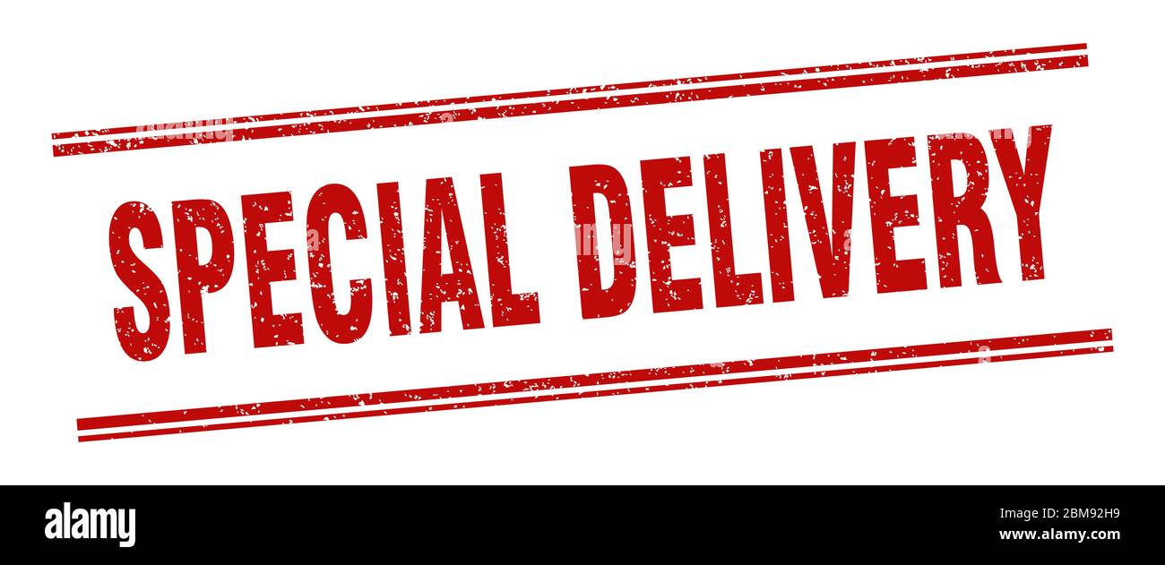 special delivery stamp. special delivery label. square grunge sign ...